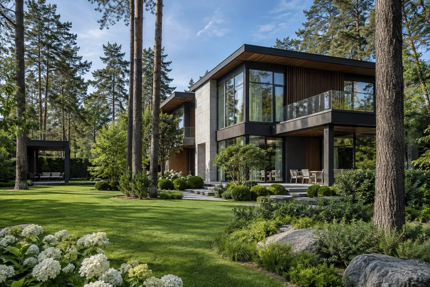Загородная резиденция в сосновом лесу